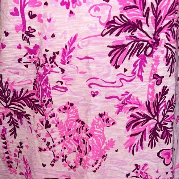 Lilly Pulitzer Etta Pink Blossom Wild About You Short Sleeve Tee - S - Picture 14 of 14